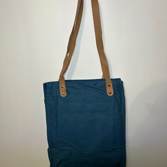FEED Projects Canvas Market Tote Sea Blue - Picture 6 of 8